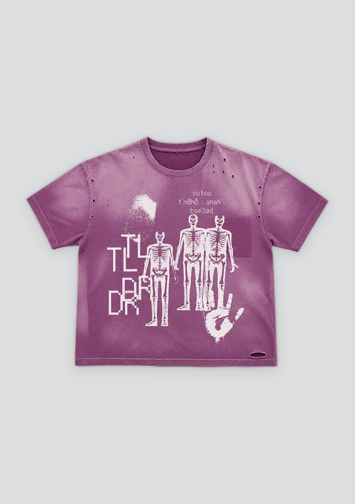 Potassium Sun Washed Distressed Premium T-Shirt — Violet