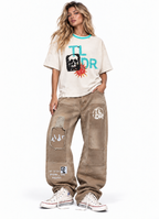 Potassium Sprayed Distressed T-Shirt — Sand