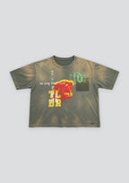 Potassium Sun Washed Distressed T-Shirt — Olive
