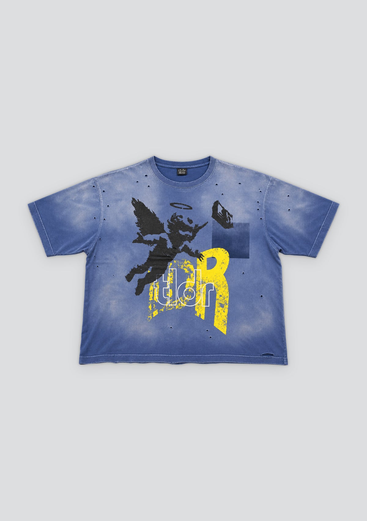 Potassium Sun Washed Distressed T-Shirt — Blue